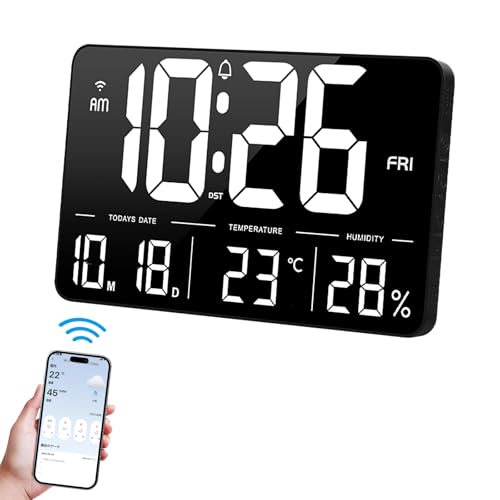 DFBL Wi-Fi v fW^v Ǌ| ^ LED ڊo܂v 邳߉\ //x/x/\ 12/24Ԑؑ֎WiFi C uv Rt ƒp/ItBXp/p (ubN)