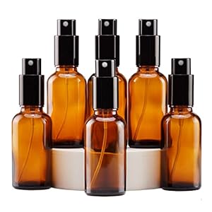 YIZHAO Ambar Pulverizador Cristal 30ml, Glass Spray Bottles con [Atomizador],para Aceites Esenciales, Mezclas de Aromaterapia, Perfumes, Masajes, Líquidos Químicos, Farmacéutico– 6Pcs