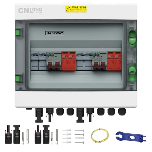 CNLonQcom Überspannungsschutz PV Solar Anschlusskasten 2 String DC 500V 32A Trennschalter Blitzschuâ€¦ – Miniatur