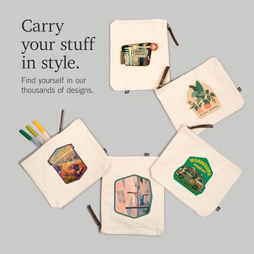 Lantern Press Cotopaxi, Colorado, Retro Camper on Road, 100% Cotton Zipper Pouch, Travel Accessory, Go Bag