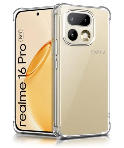 Image of WOW IMAGINE Clear Back Cover Case for Realme 16 Pro 5G Shockproof Soft TPU Case | Cushioned Edges for Ultimate Protection Back Cover Case - Transparent