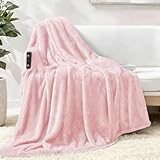 Exclusivo Mezcla Plush Fuzzy Fleece Throw Blanket Extra Large, Super Soft, Fluffy and Warm Blankets for Couch, Bed, All Season (Light Pink, 50x70 inches)
