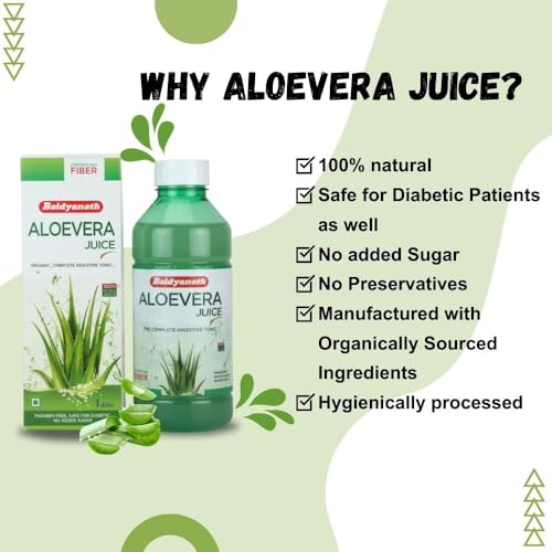 Image of Baidyanath Aloe Vera juice with Pulp, All Natural tonic for Immunity, Better digestion and Glowing Skin, 1000 ml