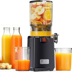 LINKChef Entsafter Slow Juicer, 130 mm große Öffnung, Entsafter Gemüse und Obst, 1,8 L Kapazität, 250W Elektrischer Juicer mit Rücklauffunktion, Leise, Einfache Montage, Leicht zu Reinigen, BPA-frei