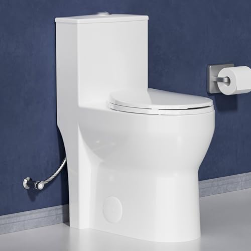 Miuara Compact Morden Skirted Tall Toilet 19 Inch for Seniors