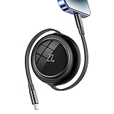 HianDier USB C to iPhone Cable 3FT Retractable USB C Cable 27W Fast Charging Data Sync Cord Retractable Charging Cord for iPhone 14 13 12 11 Pro Max/Pro/Mini Xs Xr X 8 Plus 8 7 6s 6 5 se-Black