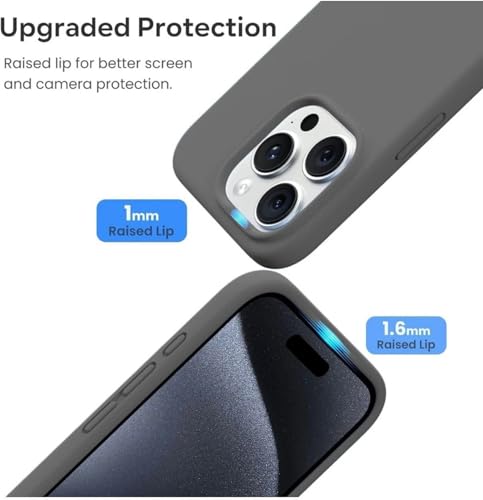 Image of Premium Liquid Silicone Case for iPhone 17 Pro - Slim Full Body Protective Back Cover with Soft Microfiber Lining, Anti-Slip Grip Scratch Resistant Phone Case (Dark-Grey)