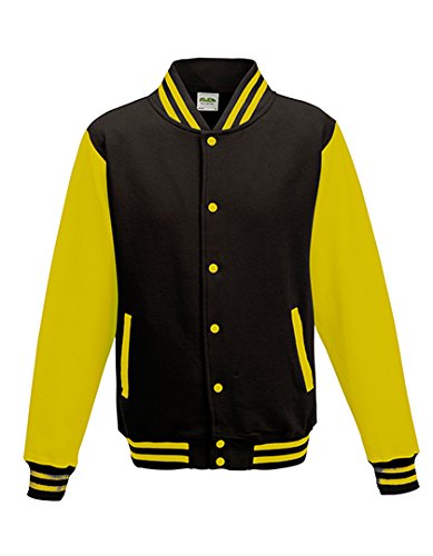 AWDis JH043MOXN / BURM, Men's Jacket, Multicolored (Jet Black/Sunshine Yellow), Medium