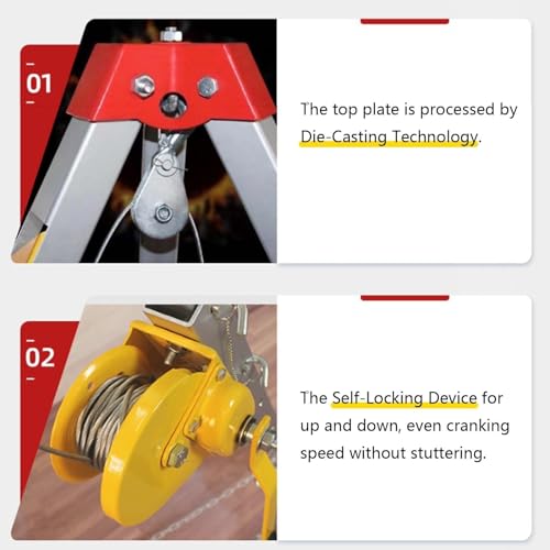 Trépied robuste pour espaces confinés avec treuil et système d'arrêt de chute pour les opérations de levage et de sauvetage dans les puits et les égouts - Équipement de sécurité pour professionnels