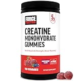 Force Factor Creatine Monohydrate Gummies, 5g Dose for Men &...