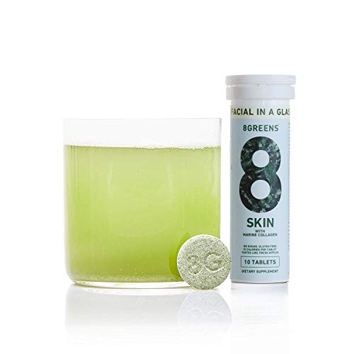 8Greens Skin + Marine Collagen for Beautiful Skin - Effervescent Super Greens Dietary