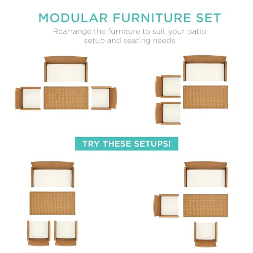 image for Best Choice Products 4-Piece Outdoor Wicker Patio Conversation Furnitu