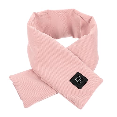 Écharpe chauffante rechargeable USB FRCOLOR en laine rose pour femme adulte