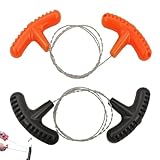 2 Stück Schneidedraht für Outdoor, Edelstahl Drahtsäge, Edelstahl Seilsäge Outdoor, für Outdoor Survival Camping, Wander(Orange + Schwarz)