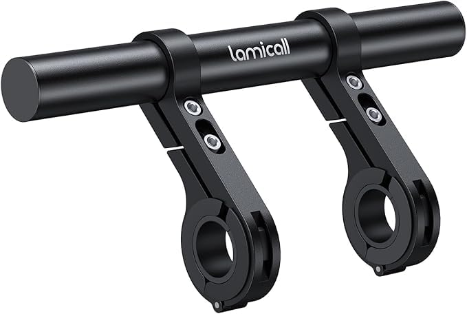 Lamicall バイク マルチバー : 自転車用 クランプバー ハンドルバー バイク用品 自転車用 ステー バイク バーマウント オートバイ 原付バイク マウントバー バイク ハンドル バイク スマホホルダー バー バイク ハンドル クランプ アルミニウム合金 錆びない (六角レンチ付き) ハンドルバー径22mm 対応取付バー径 22mm 25.4mm 32mm 34mm 黒