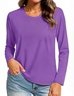 Fabric - This basic long sleeve t-shirt is made of pure cotton, which means it is ultra soft, breathable, and fast-drying. Moisture Wicking - This ladies cotton top is made from lightweight, breathable fabric. It wicks moisture away from your skin an...