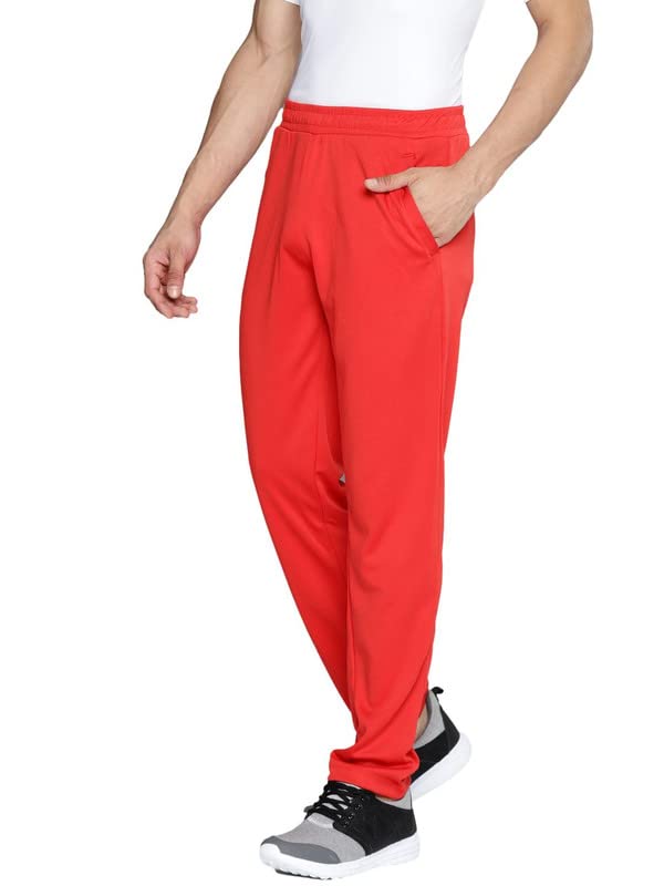 Image of ALCiS Men Red Solid Slim Fit Track Pants