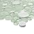 TBUBWG-01 Random Circle Glass Mix Stone Mosaic Tile in Mint Green and White (1 Sheet)
