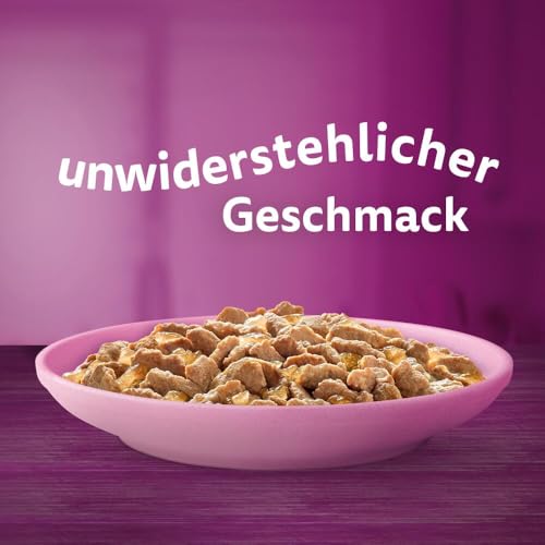 WHISKAS Junior Nassfutter Portionsbeutel Multipack, Geflügelauswahl in Gelee, 12 x 85g