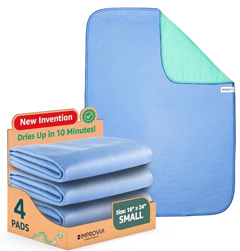 IMPROVIA® Washable Underpads, 18″ x 24″ (Pack of 3) – Heavy Absorbency Reusable Incontinence Pads for Kids, Adults, Elderly, and Pets – Waterproof Protective Pad for Bed, Couch, Sofa, Furniture, Floor IMPROVIA® Washable Underpads, 18″ x 24″ (Pack of 3) – Heavy Absorbency Reusable Incontinence Pads for Kids, Adults, Elderly, and Pets – Waterproof Protective Pad for Bed, Couch, Sofa, Furniture, Floor