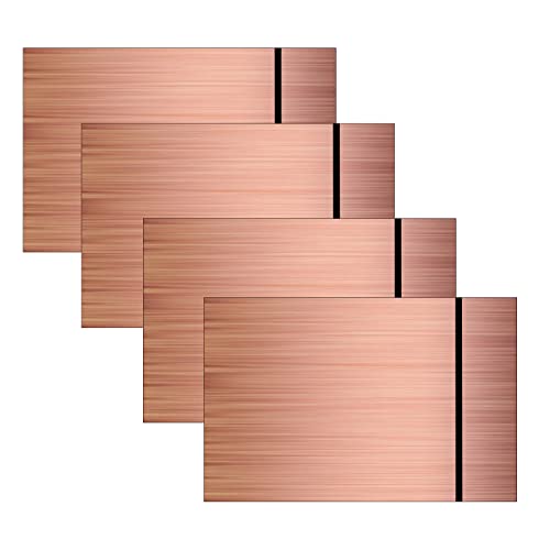 ATOMSTACK 4 carteles acrílicos de 30 x 20 cm para máquina de grabado láser, placas personalizadas con nombre para timbre, puerta de casa, buzón, placa de oro rosa, grabado negro
