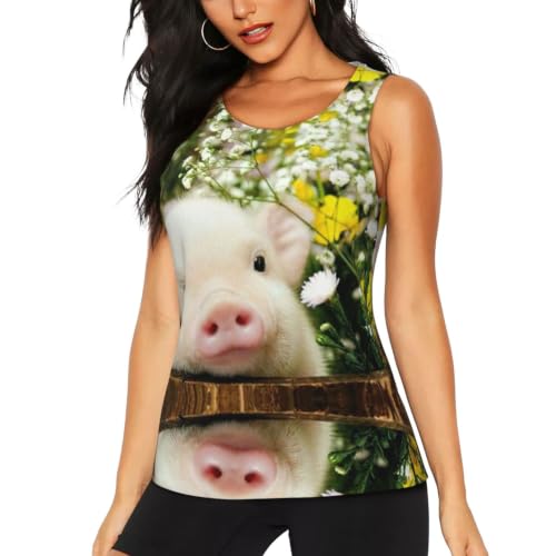 Camiseta de entrenamiento Rape Flower Pig transpirable y elástica con espalda cruzada