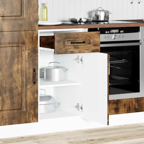 Meuble de cuisine rangement vaisselle Kalmar armoire basse en bois