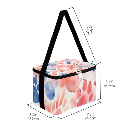 GzLeyigou Lunch Bags for Women Men 9 Cans,Colorful Paw Hot & Cold Food Delivery Bag Insulated Grocery Bag Insulated Lunch Box Paw Cooler Bag for Office Work Picnic Beach