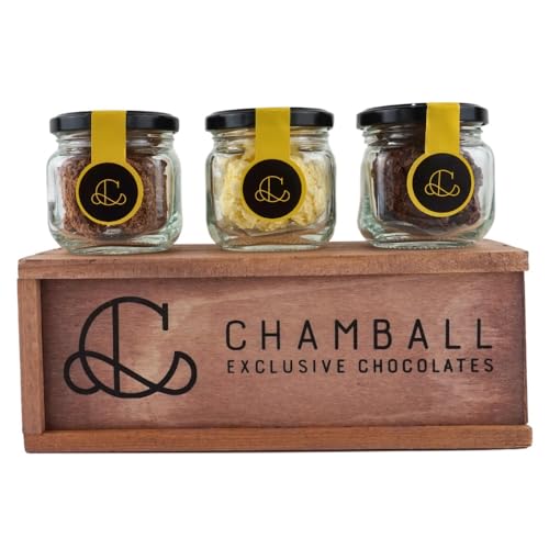 CHAMBALL 15 Trufas de Chocolate Blanco, Negro y con Leche Ideal para Disfrutar y Regalar - Caja de Chocolates Belgas Artesanos -Surtido de Bombones Premium de Origen Belga