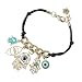 ArRord 4pcs Hamsa Hand of Fatima Charms Bracelet Black White Red Plastice Rope Bangle