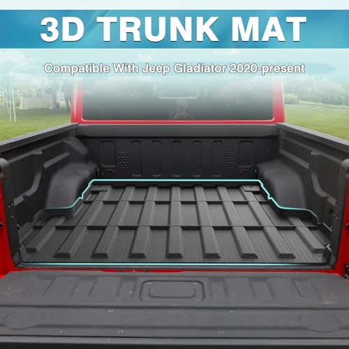 Mixsuper Liner Truck Bed Mat for Jeep Gladiator JT 2020-2024 (5FT Bed Liner), All Weather Bed Liner TPE Odorless Black - Thumbnail 2