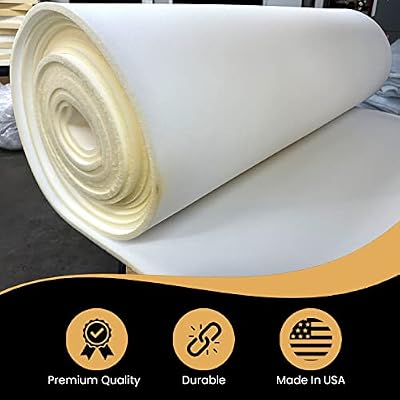 AK Trading CO. 1 Thick Open Cell Upholstery Foam Padding 56 Wide By The Yard Soft, Upholstery, Crafts & DIY Projects Foam