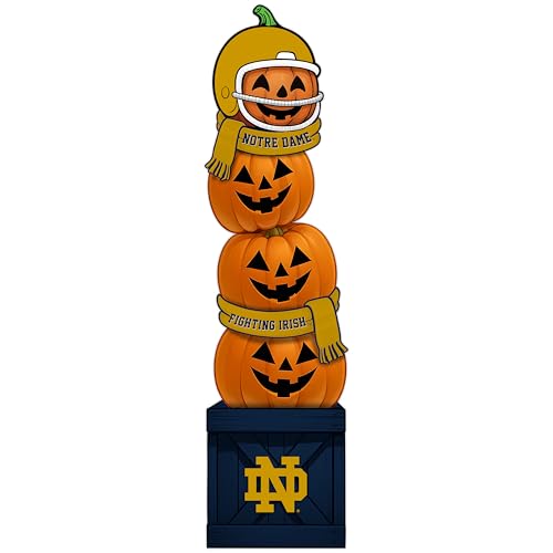 Fan Creations NCAA Notre Dame Fighting Irish 46-Inch Pumpkin Stacked Leaner with Helmet