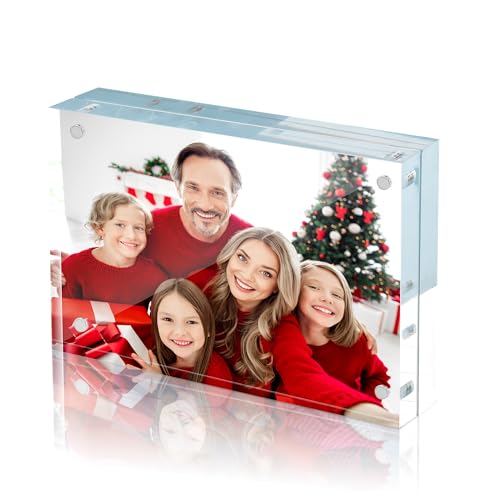 HOUSE DAY Bilderrahmen 13 x18 cm, Acryl A6 Bilderrahmen Ohne Rahmen,5 x 7 Inch, Magnet Klarer...