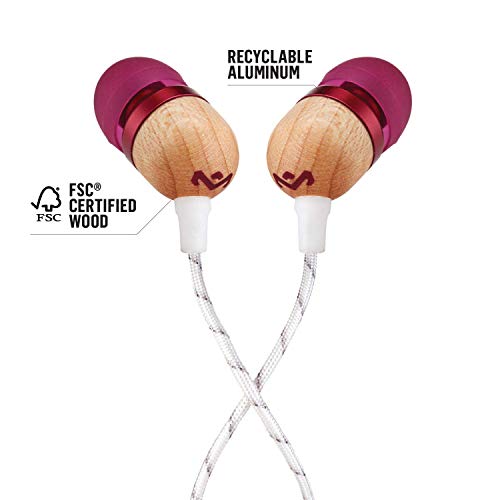 Image of House of Marley, Smile Jamaica Wired In-Ear Headphones - In-line Microphone with 1-Button Remote, Noise Isolating, Durable, Tangle Free Cable, EM-JE041-PU Purple