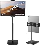 Support de tablette ajustable en hauteur tounee, 3,5 lb (1,6 kg) de support max, jusqu'à 18" de hauteur, support de moniteur portable mince compatible avec iPad Pro 12,9, Surface Pro, tous les appareils de 4,7" à 15,6" - Noir