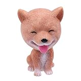 Amosfun Dashboard Nodding Heads Bobble Head Shiba Inu Dog Car Dash Puppy Simulation for Car Vehicle