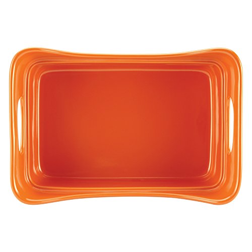 Rachael Ray Stoneware 2-Quart Square Baker, Orange #TOP4