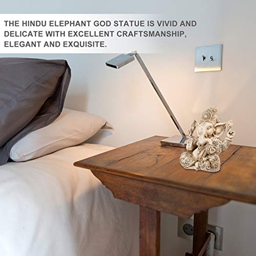 Hemoton Elefante Indiano Buddha Ganesh Escultura Resina Ganesha Elefante Deus Estatueta Artesanato E