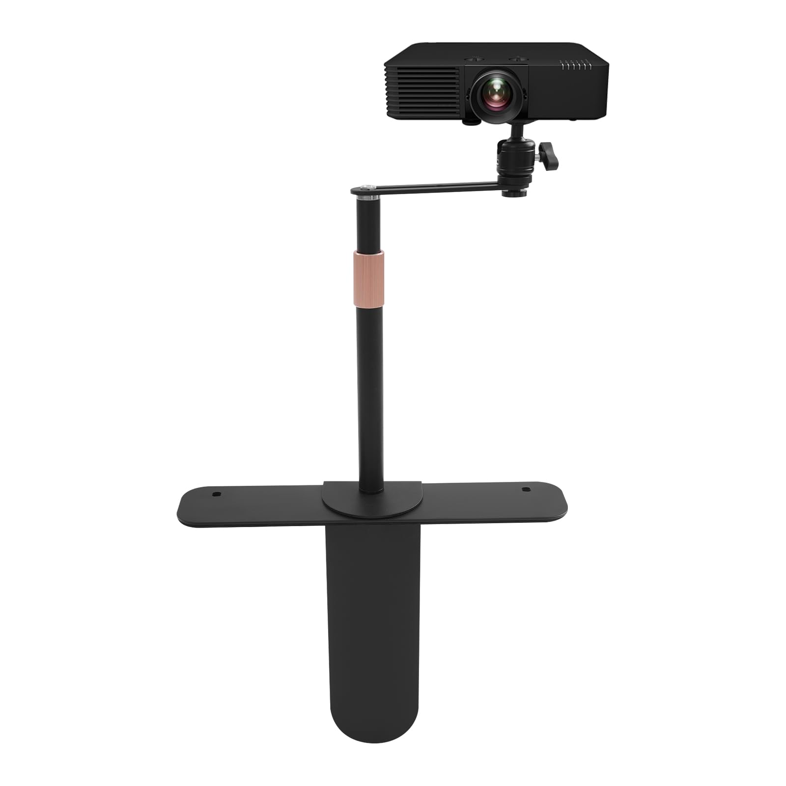 Support de projecteur, pivotant à 360°, réglable en hauteur, support de projecteur caché avec interface à vis 1/4", mini support de sol pour lit et canapé, noir