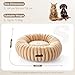 MEWOOFUN Hundebett Mittelgroße Hunde Waschbares - Donut Hundebett mit Rutschfester Unterseite, Hundebetten Großes Katzenbett Flauschig Beruhigendes Anti-Angst, Kamel 64x64cm