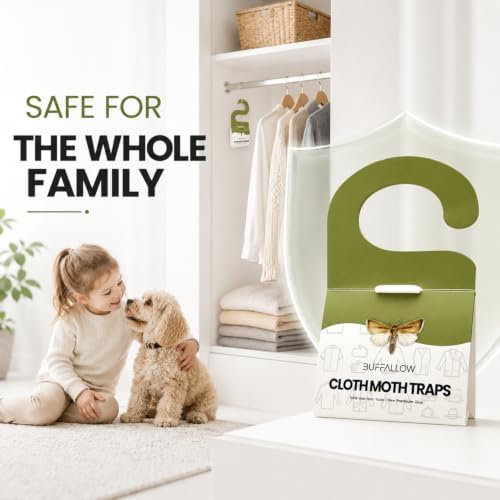 8 Pack Clothes Moth Traps | Child and Pet Safe | Protect Clothes, Sweaters, Wool, Carpet | Adhesive Traps for Fabric Moths - 5