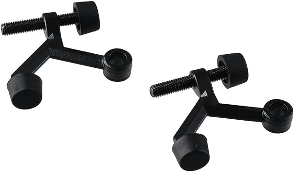 dohobby 2PCS Hinge Pin Door Stopper, Adjustable Black Heavy Duty Hidden Doorstops, with Rubber Bumper Damper Black Door Hardware