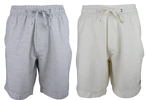Kit 2 bermudas short padrão linho (P, Marfim e Granizo)