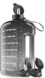 AQUAFIT 1 Gallon Water Bottle with Straw Motivational Water Bottle Big Water Bottle with Straw One...