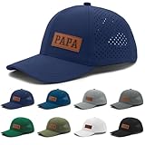 Best Dad Papa Dad Waterproof Baseball Cap, Breathable Quick-Dry Outdoor Hat, Adjustable Fit Windproof Protection Sports Cap for Hiking, Fishing, Golf & Daily Wear Dark Blue