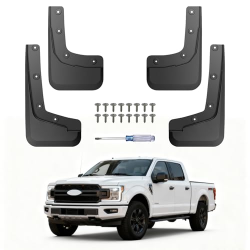 No Drill for Ford Ranger Mud Flaps 2024-2026, Heavy Duty Front & Rear All Weather Splash Guards Set for XL XLT Lariat, OEM Truck Mud Guards, Not Fits Raptor/Tremor/Sand Desert & Running Board Models