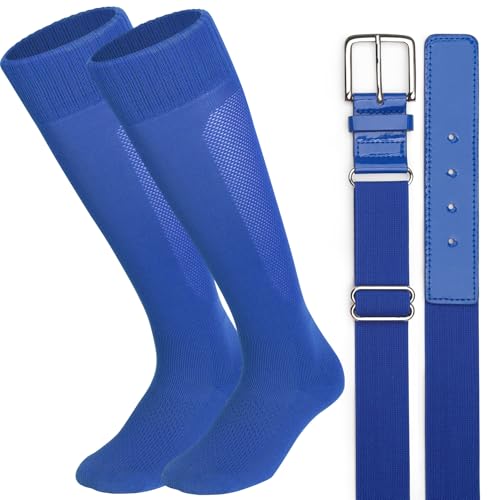 Image of Baseball Socks and Belt Combo for Youth Adult Softball Sock Belt for Boys and Girls