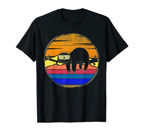 Vintage Sloth Retro Sunset Funny Animal Lover Regalos Camiseta