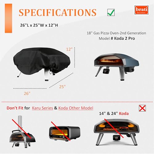 Image of Pizza Grill Cover for Ooni Koda 2 Pro Gas Powered Pizza Oven,2nd Generation Ooni Koda 18 inch Pizza Oven Cover Accessories